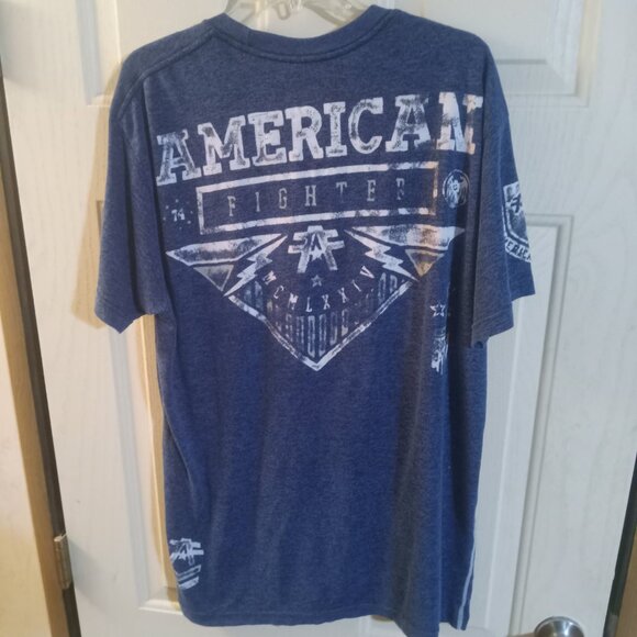 American Fighter Men's Short Sleeve T Shirt XXL Blue/White - Picture 4 of 8